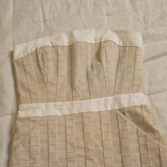 Milly Strapless Dress in Cream and White - Picture 6 of 15